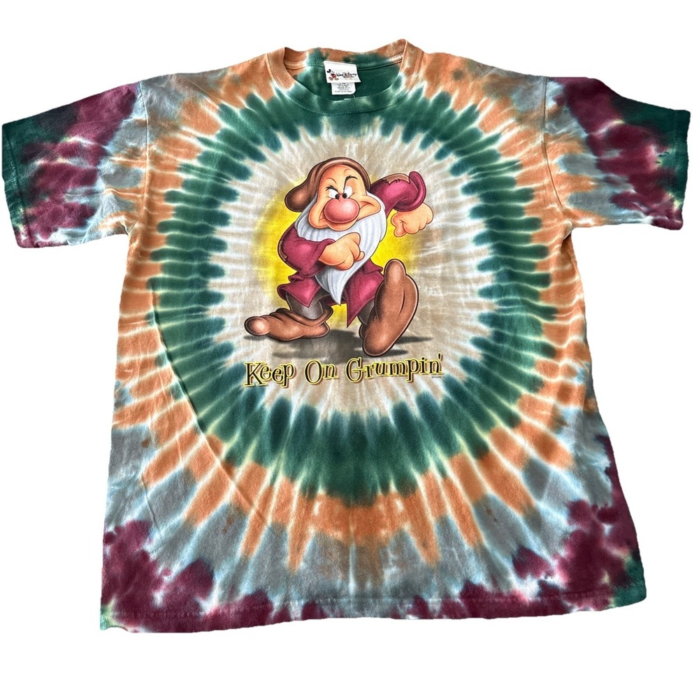 Walt Disney World Keep On Grumpin Grumpy Tie Dye Graphic T-Shirt Mens Medium